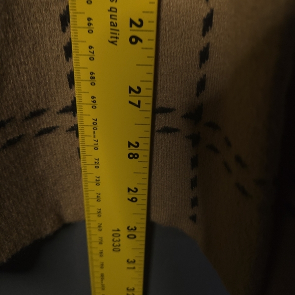 Anne Klein Faux Fur Collar Knit Button Down Duster Size Small‎ Black Tan Plaid - Picture 6 of 8